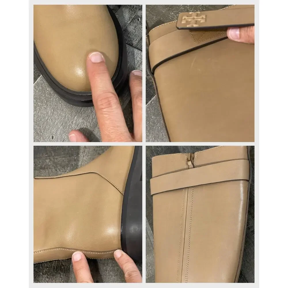 Tory Burch Women’s Double T Utility Logan Boot Tall Riding Leather Size 6.5